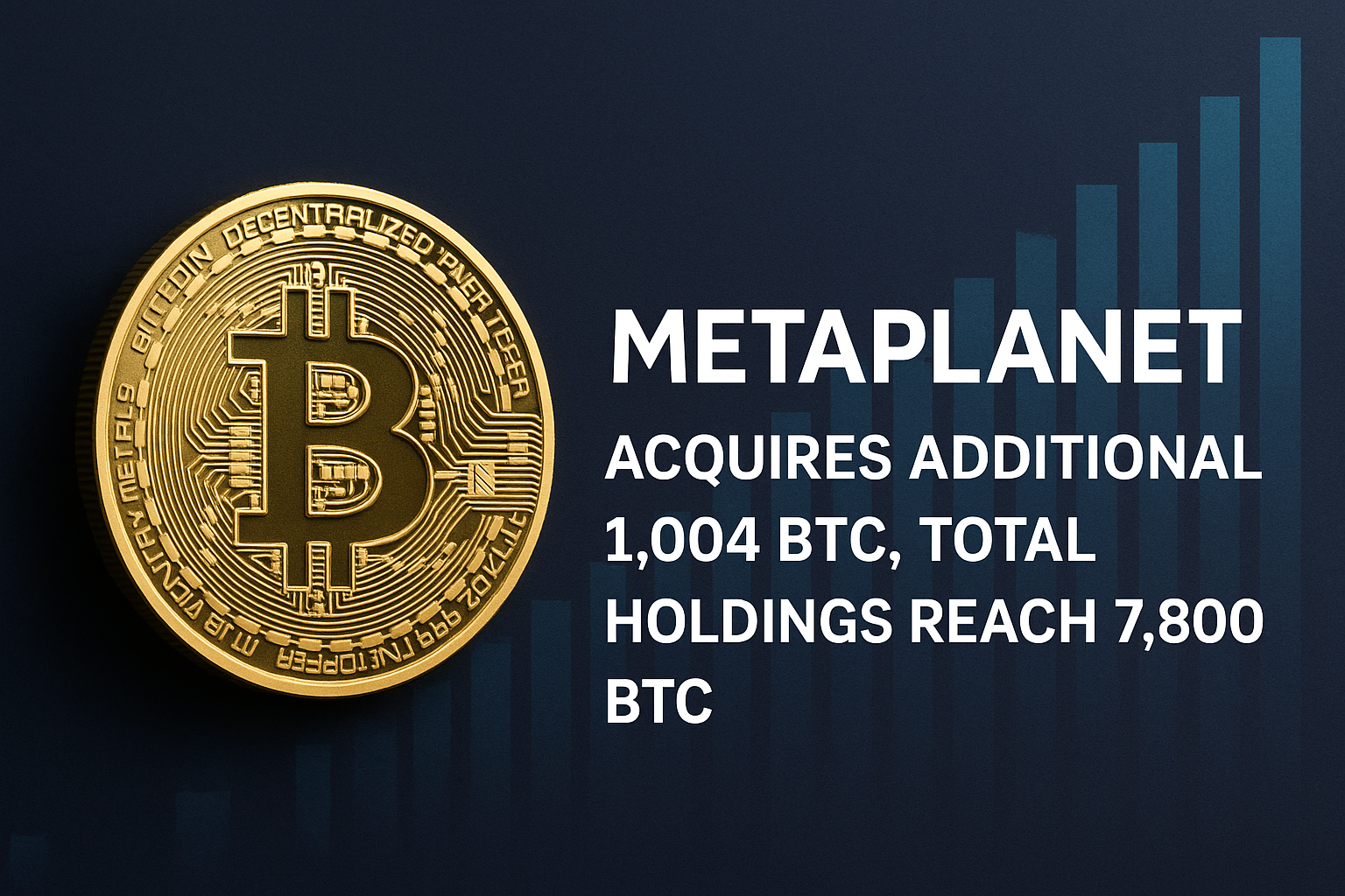 Metaplanet Bolsters Bitcoin Strategy with 1,004 BTC Purchase, Now Holds 7,800 BTC
