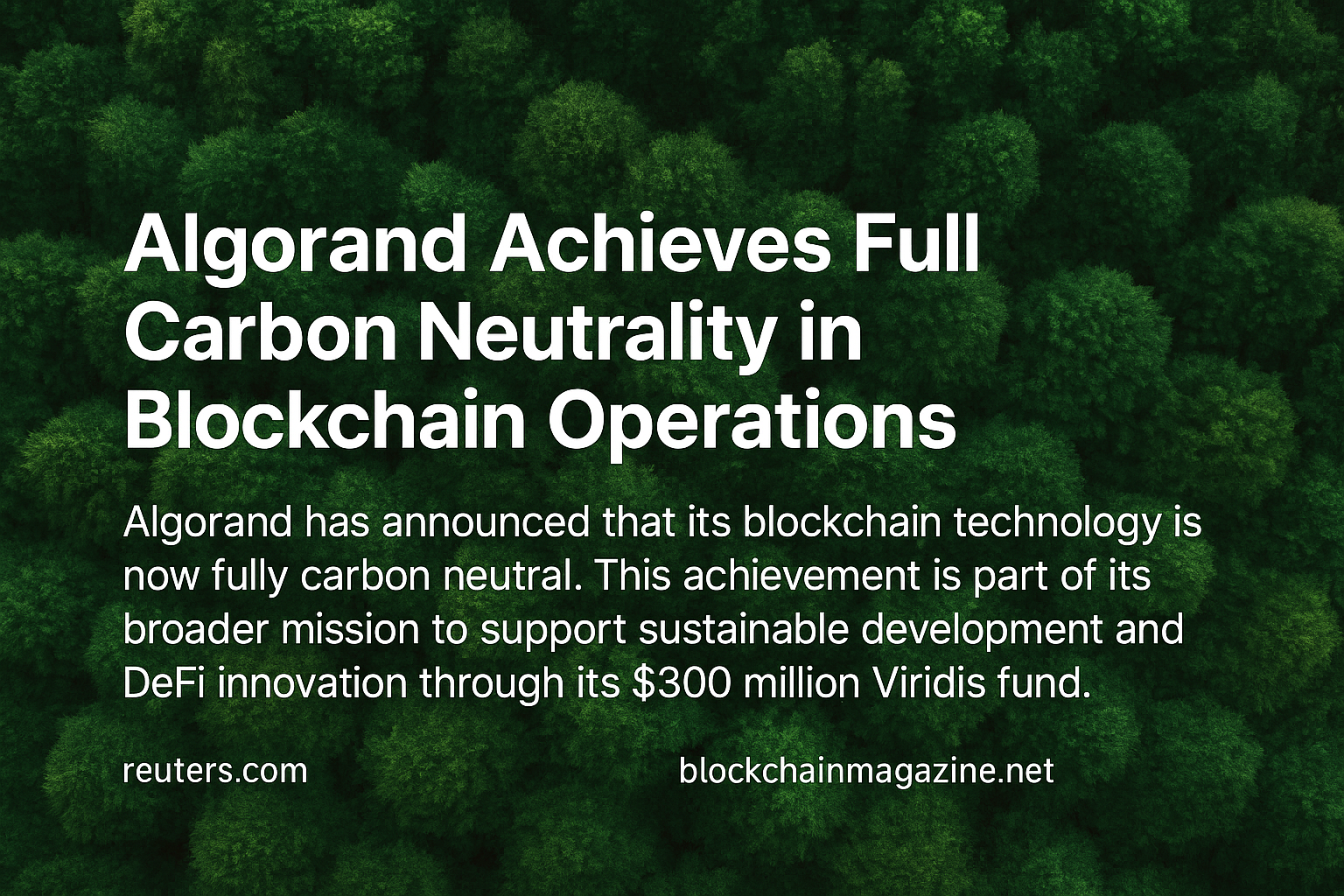 Algorand Achieves Full Carbon Neutrality in Blockchain Operations