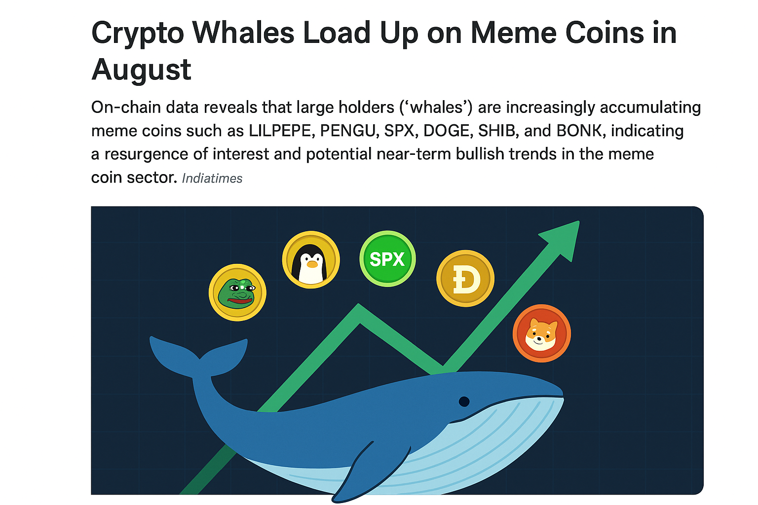 Crypto Whales Are Loading Up on Meme Coins This August — What Does It Mean for the Market?