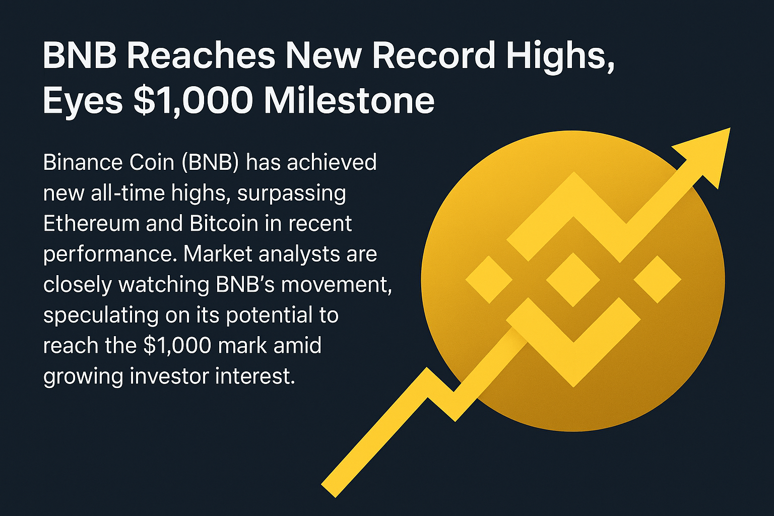 BNB Surges to New Record Highs as Market Eyes the $1,000 Milestone