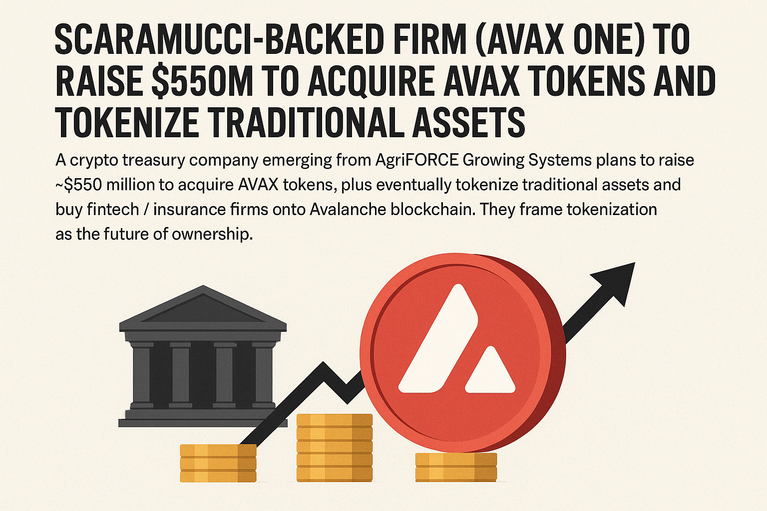 Scaramucci-Backed AVAX One Aims to Raise $550 Million to Acquire AVAX Tokens and Tokenize Traditional Assets