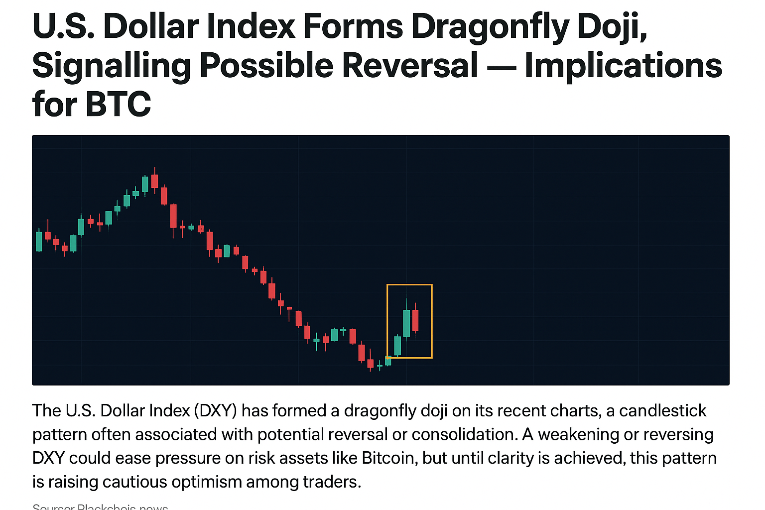 U.S. Dollar Index Forms Dragonfly Doji, Signaling Possible Reversal — Implications for Bitcoin