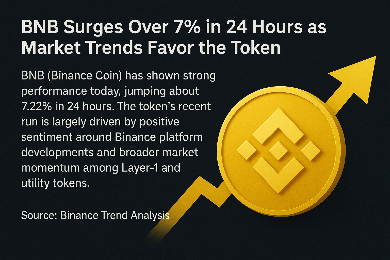 BNB Surges Over 7% in 24 Hours as Market Trends Favor the Token
