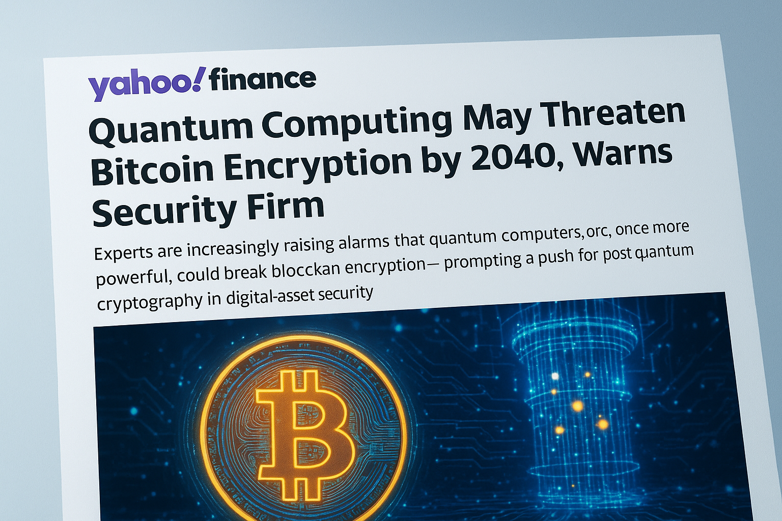 Quantum Computing vs. Bitcoin: Why 2040 Could Be a Turning Point for Crypto Security